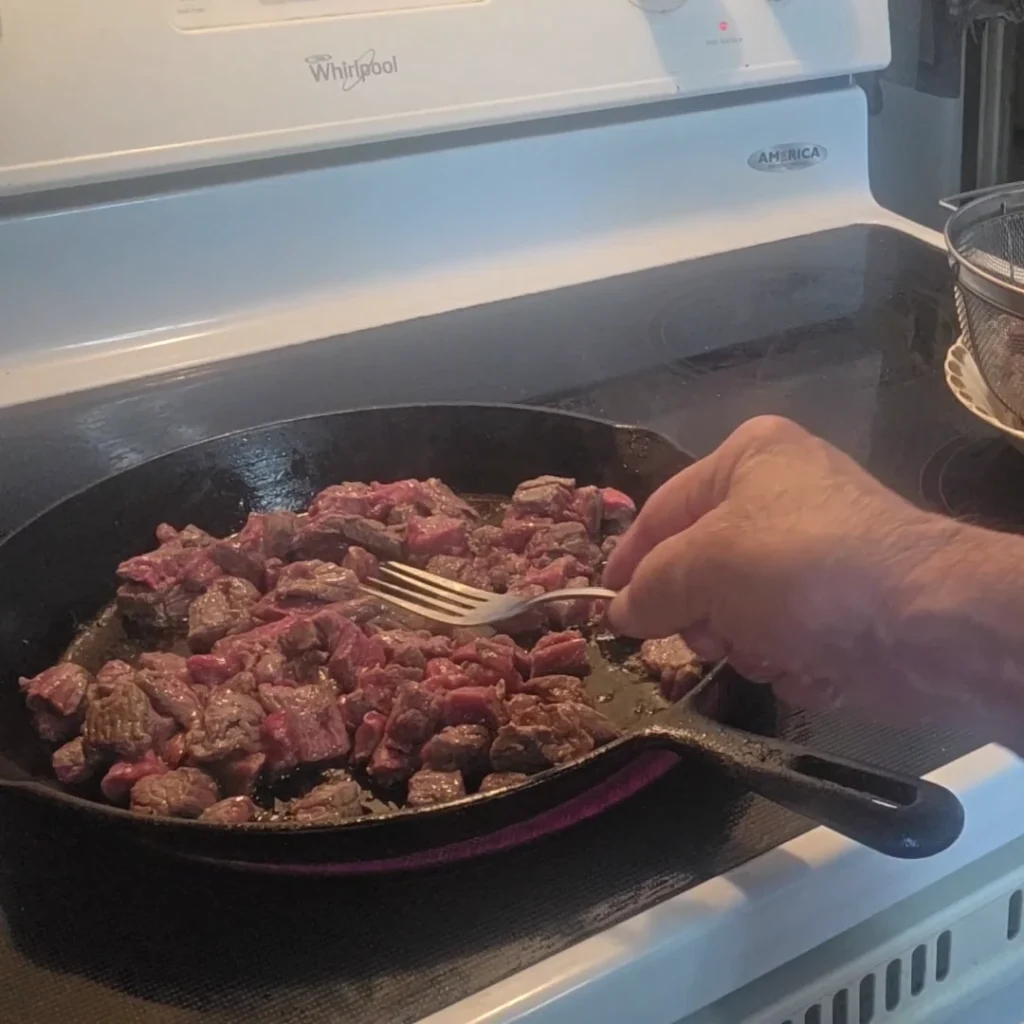 Browning the beef