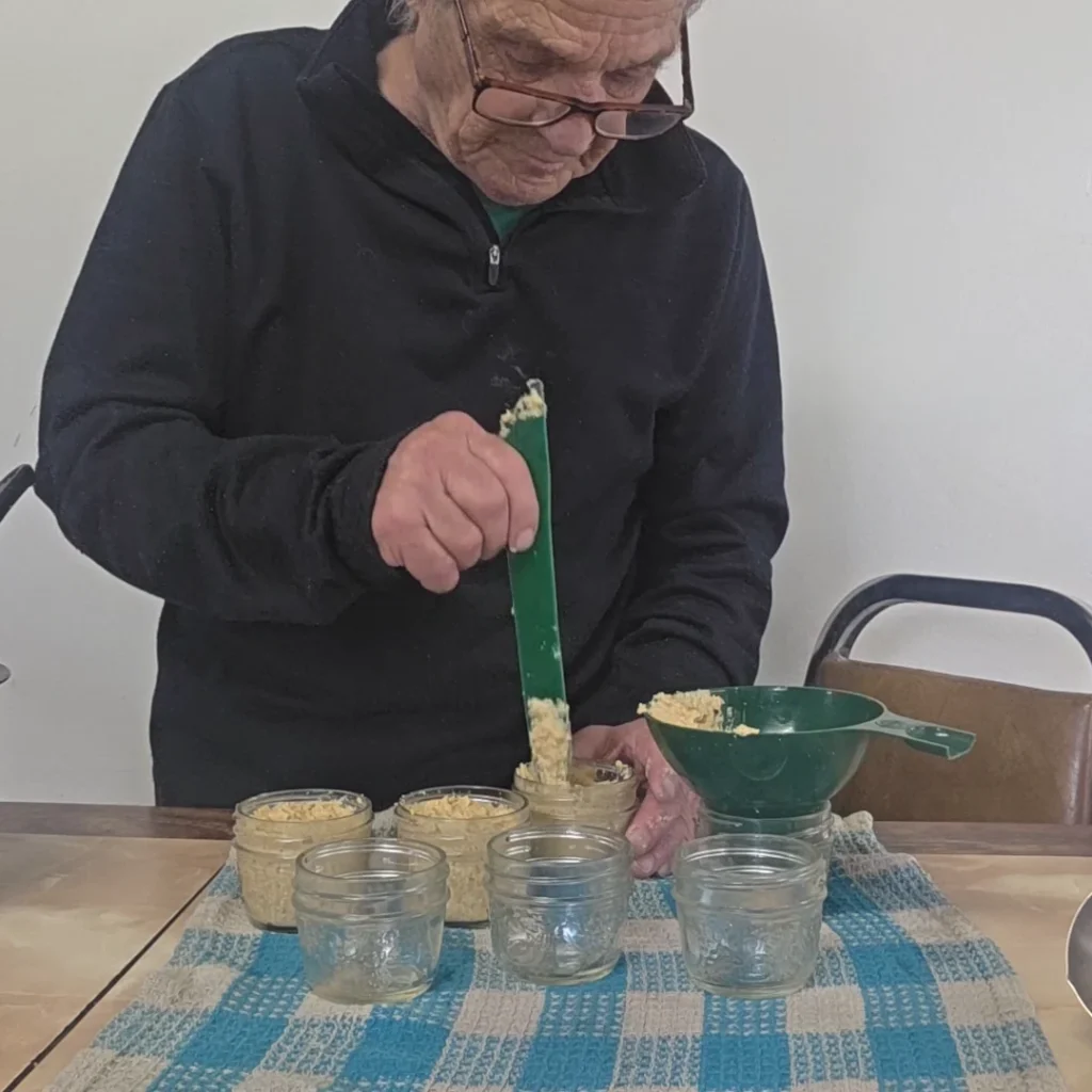 Filling the jars