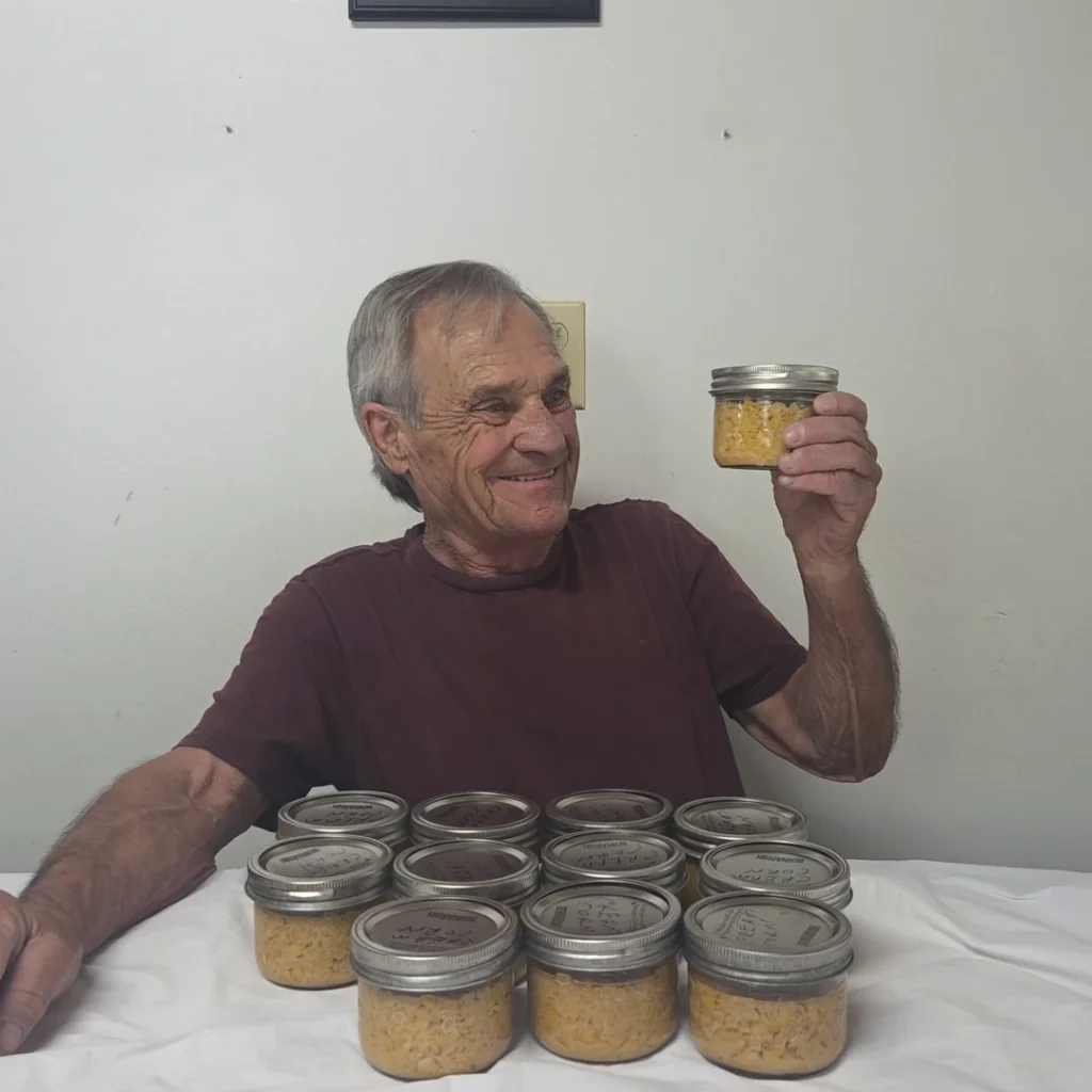 Holding a jar of cream cor