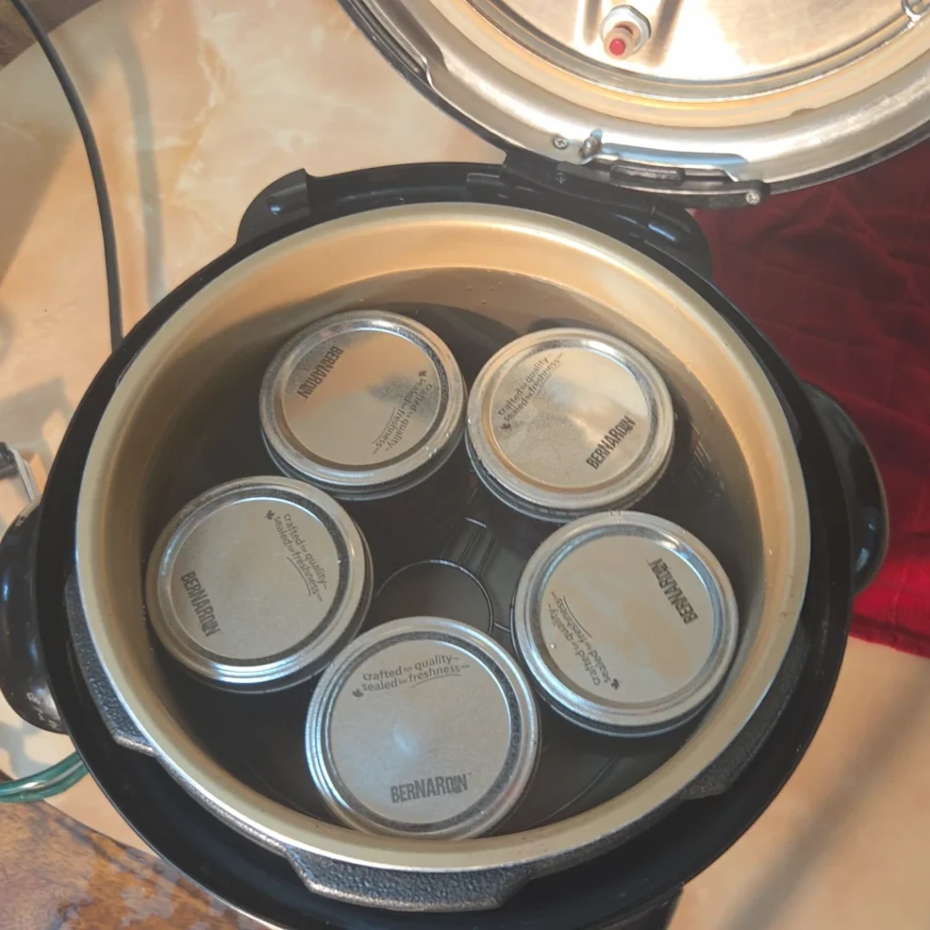 first batch of beets in the canner
