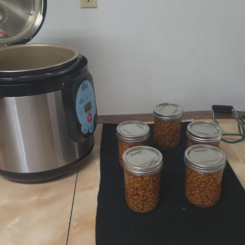 Jars of beans on the table