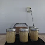 Jars of sauerkraut on the table