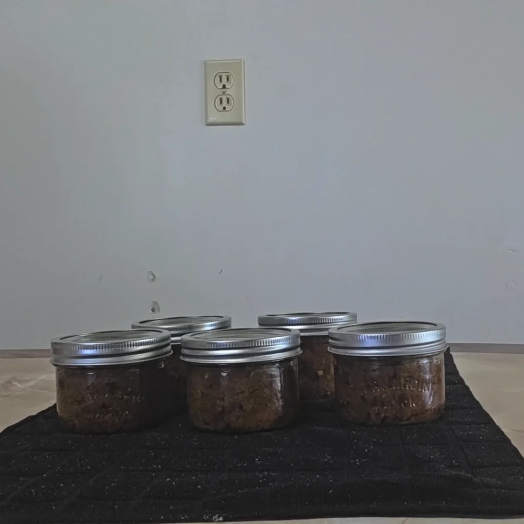 Finished Jars On the table