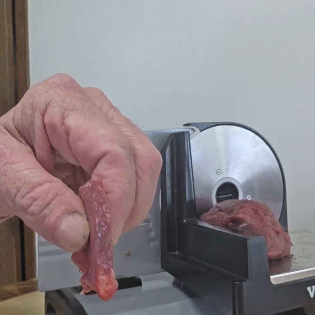Meat sliced