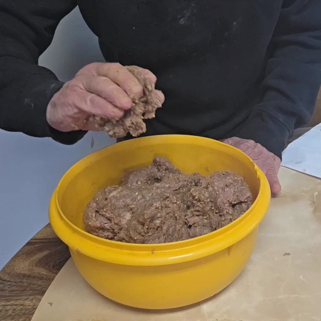 It mixed when the mixture sticks to your hand
