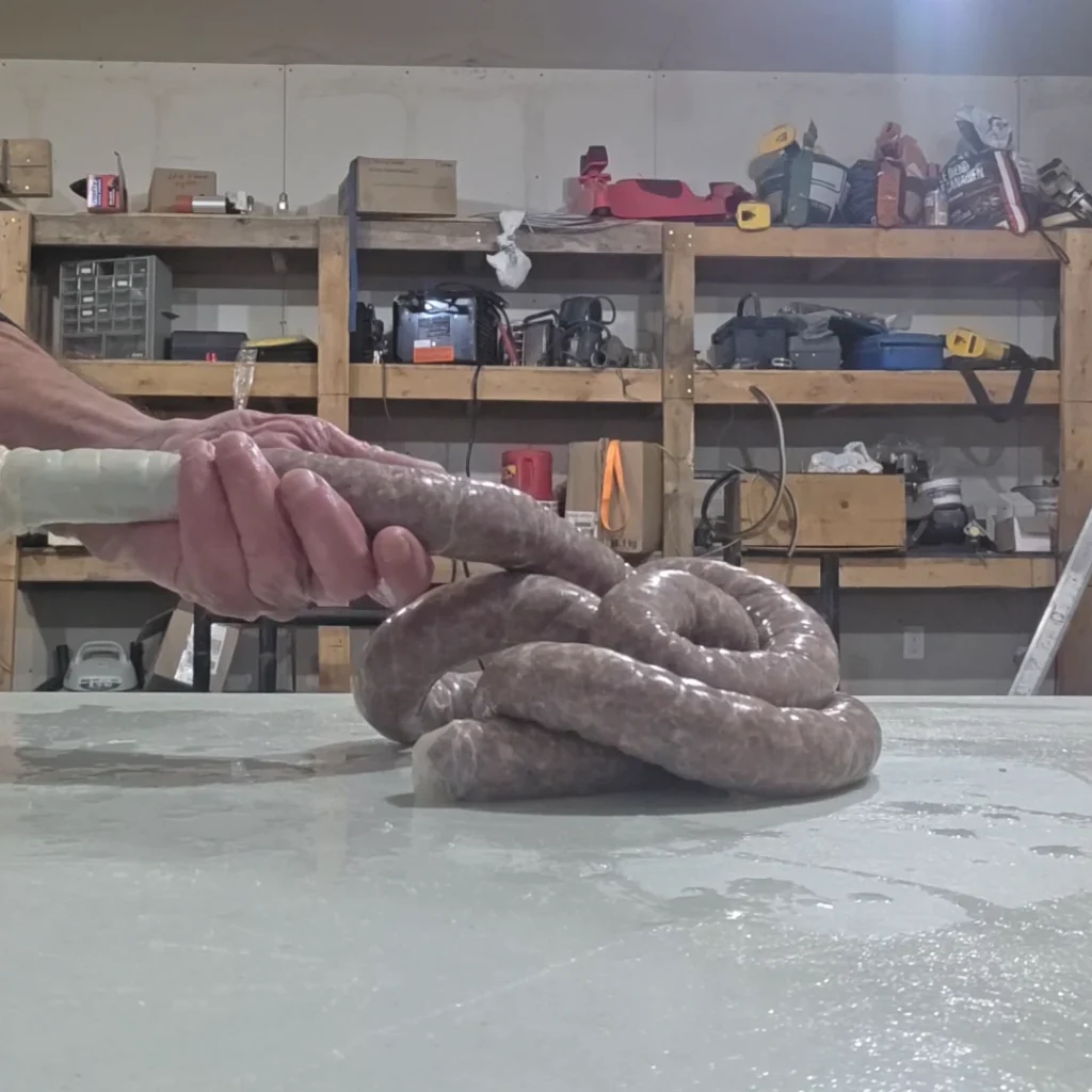 Stuffing the hog casings