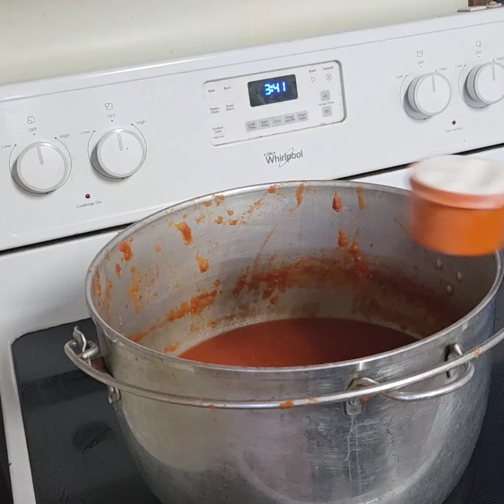 Add sugar and pickling salt