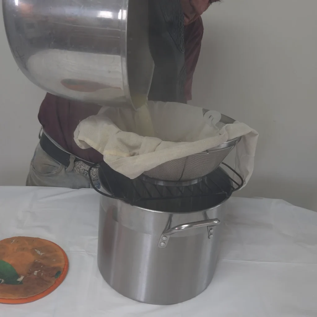 Straining the stock 